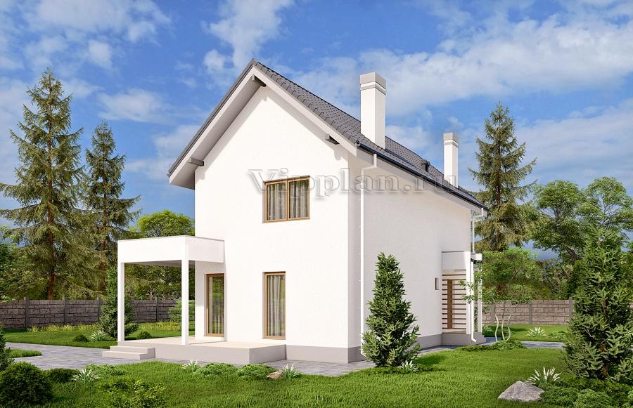 Двухэтажный дом с террасой