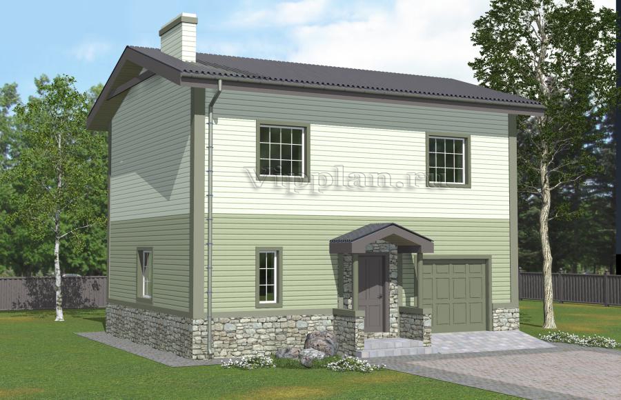 Проект лаконичного двухэтажного дома