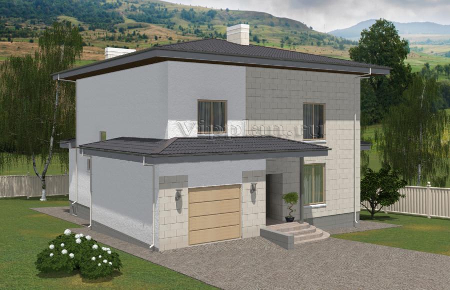 Проект просторного двухэтажного жилого дома с подвалом и чердаком